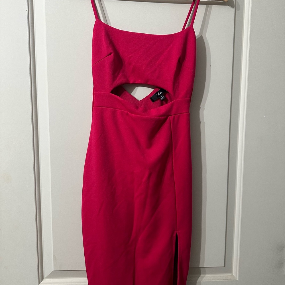 Lulu's Fuchsia Backless Dress